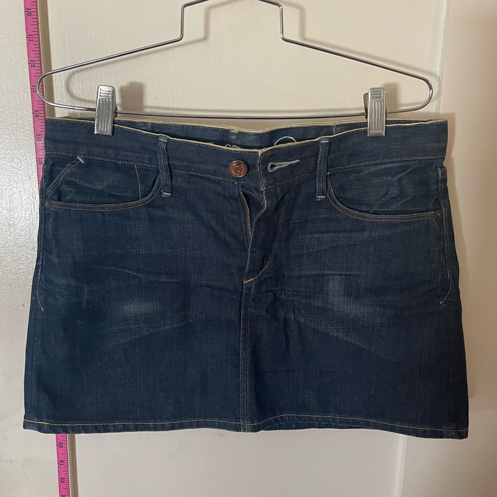 Earnest Sewn Dark Blue Denim Mini Skirt